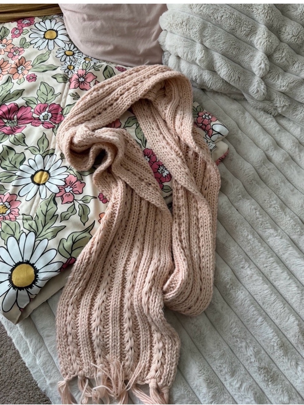 Aeropostale Blush Pink Knit Scarf